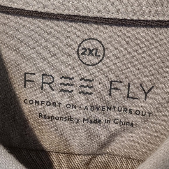 NWT Free Fly Bamboo Flannel Button Up Shirt - Boulder Grey - Size XXL - Picture 4 of 8